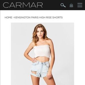 Carmar High Waisted Distressed Shorts